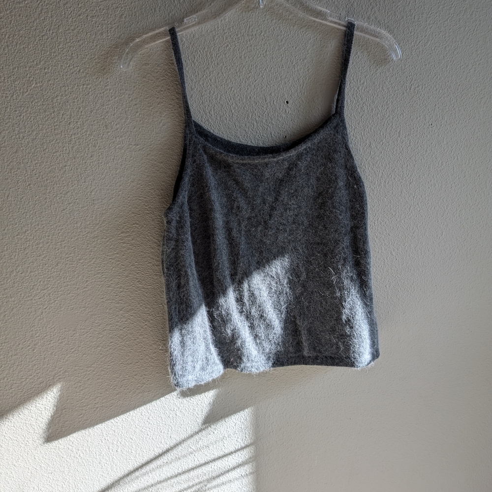 Gray Women's Fuzzy Tank Top